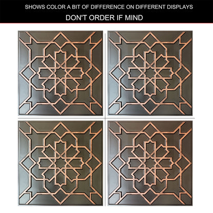 10tiles/lot Drop-In faux Tin Ceiling Tiles copper color for Bars, Nightclub, Barbers,beauty salon ceiling panelsPL85