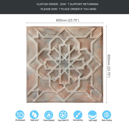 10tiles/lot suspended faux tin Ceiling Tiles for Bars, Nightclub, Barbers,beauty salon homeimporve ceiling panelsPL85