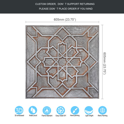 10tiles/lot suspended faux tin Ceiling Tiles for Bars, Nightclub, Barbers,beauty salon homeimporve ceiling panelsPL85