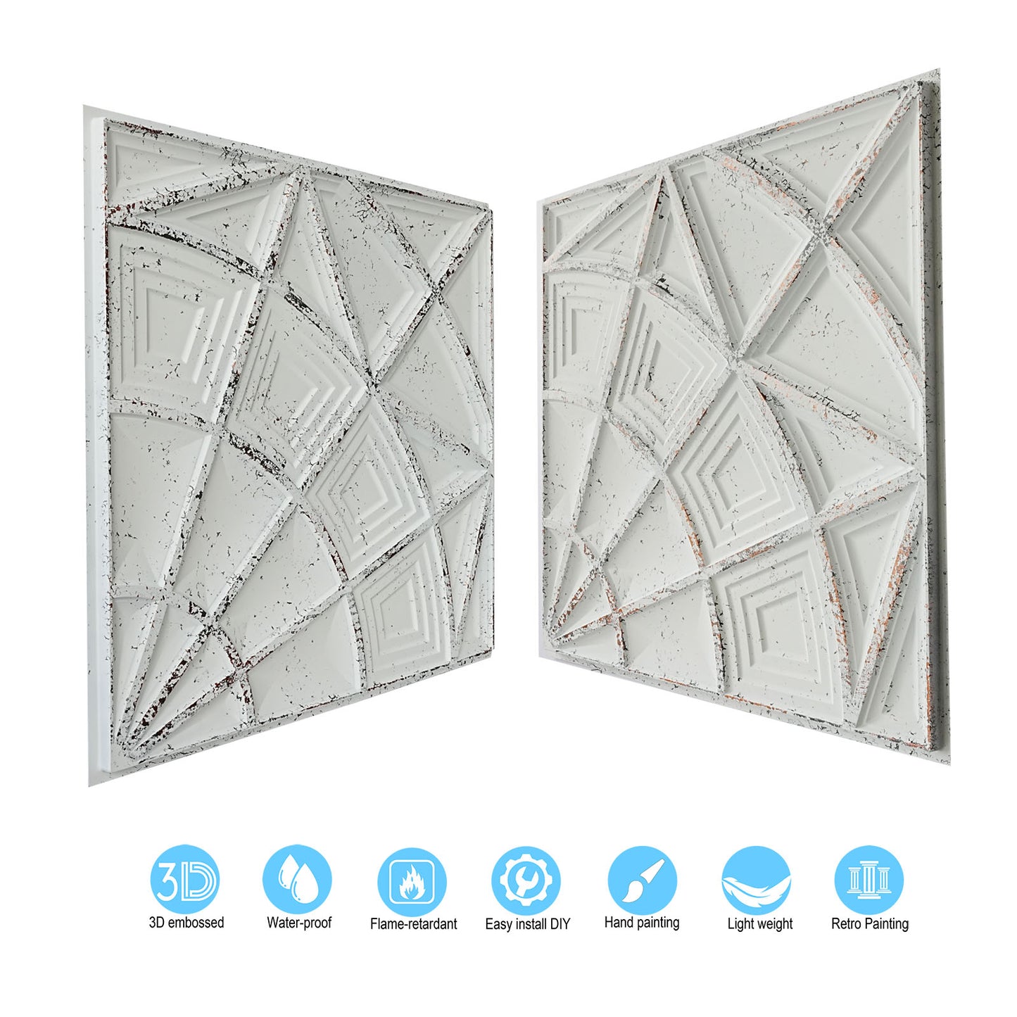 10tiles/lot Vintage Antique Ceiling Tiles for Heritage Hotels, Inns and Classic Restaurants PL86