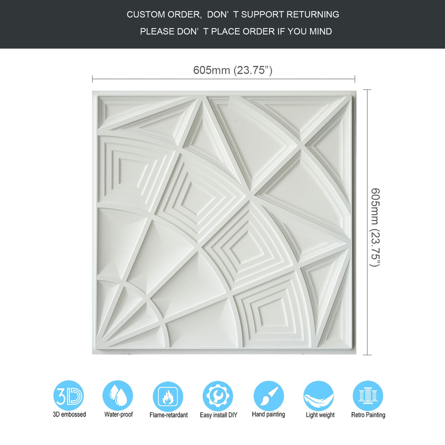 10tiles/lot Vintage Antique Ceiling Tiles for Heritage Hotels, Inns and Classic Restaurants PL86