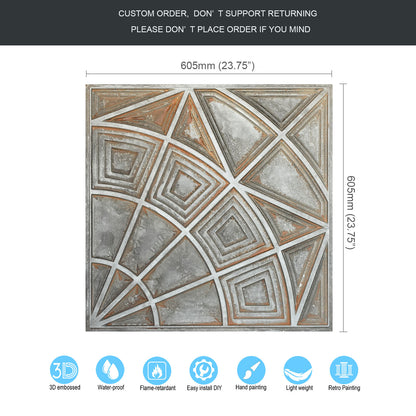 10tiles/lot Vintage Antique Ceiling Tiles for Heritage Hotels, Inns and Classic Restaurants PL86