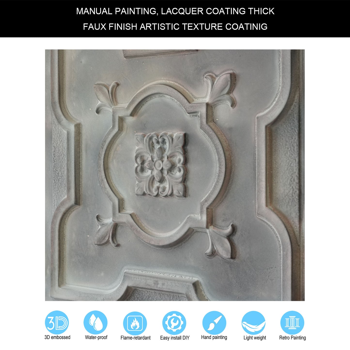 10tiles/lot Artistic Tin Ceiling Tiles for Artisan Workshops, Museums and Gallery Spaces PL87