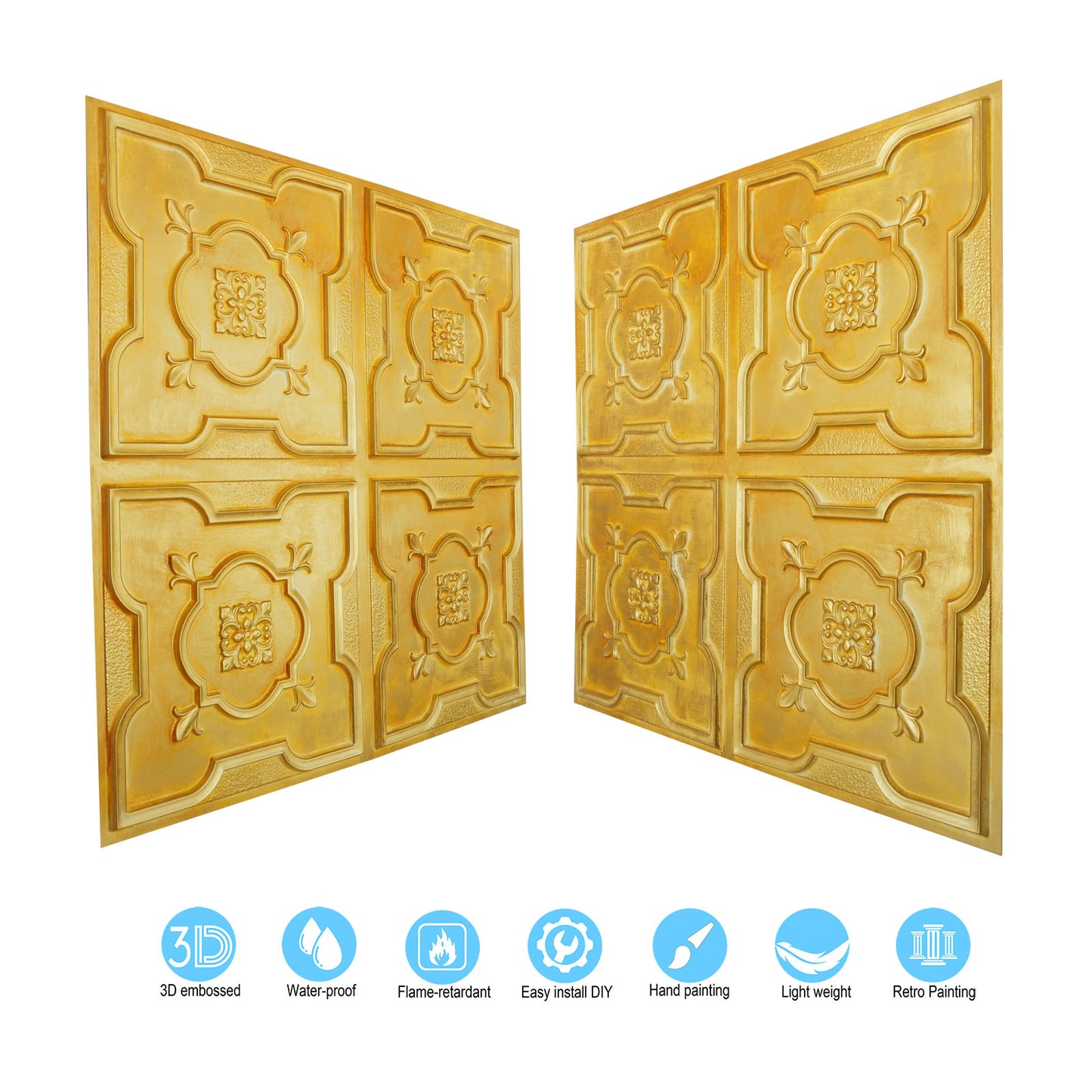 10tiles/lot Metallic Ceiling Tiles for Stylish Bars, Clubs, Restaurants and Social Spaces PL87