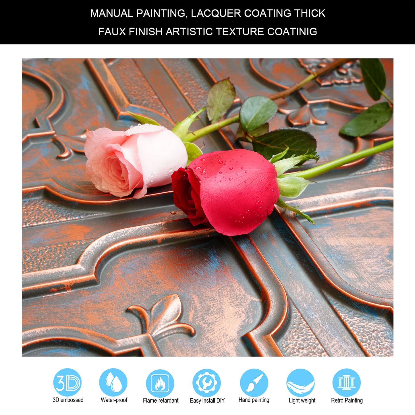 10tiles/lot Distressed Ceiling Tiles for Craft Studios, Retro Cafés and Industrial Design Rooms PL87