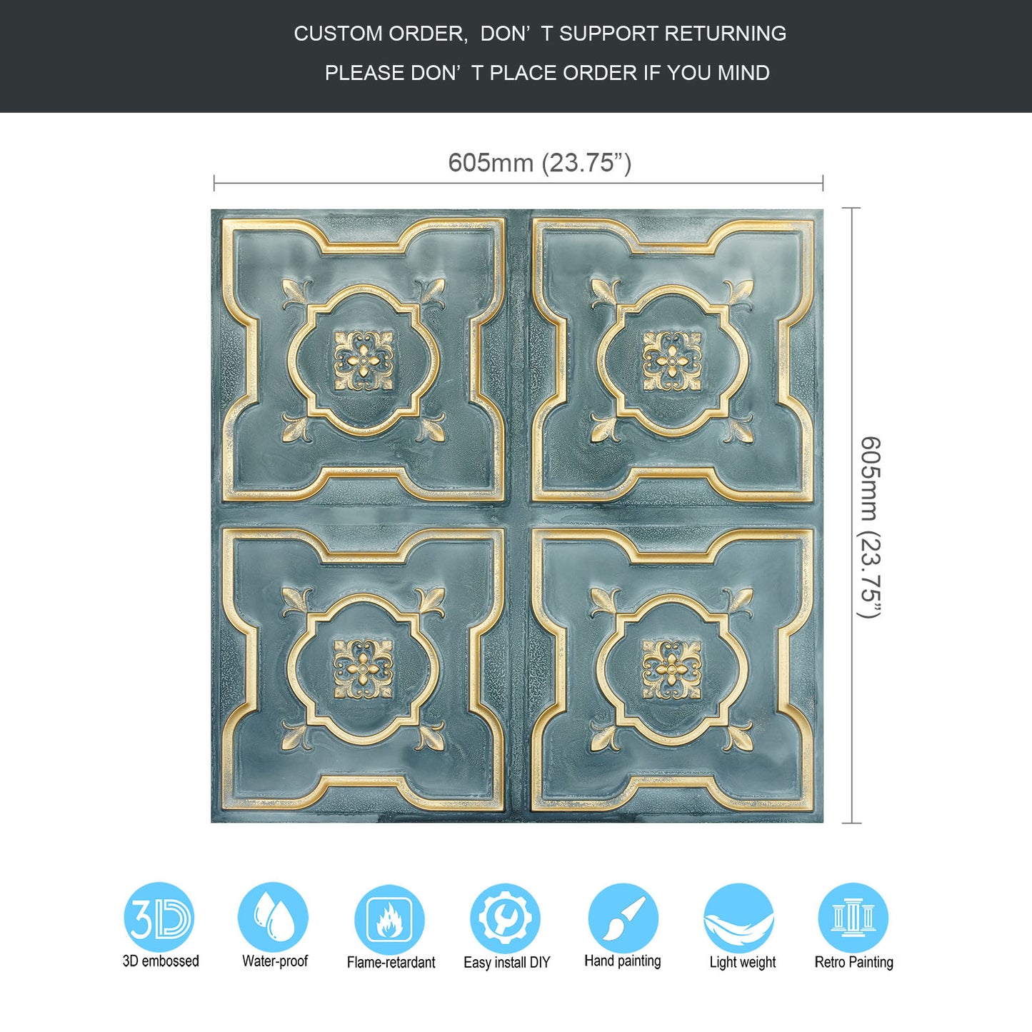 10tiles/lot Metallic Ceiling Tiles for Stylish Bars, Clubs, Restaurants and Social Spaces PL87