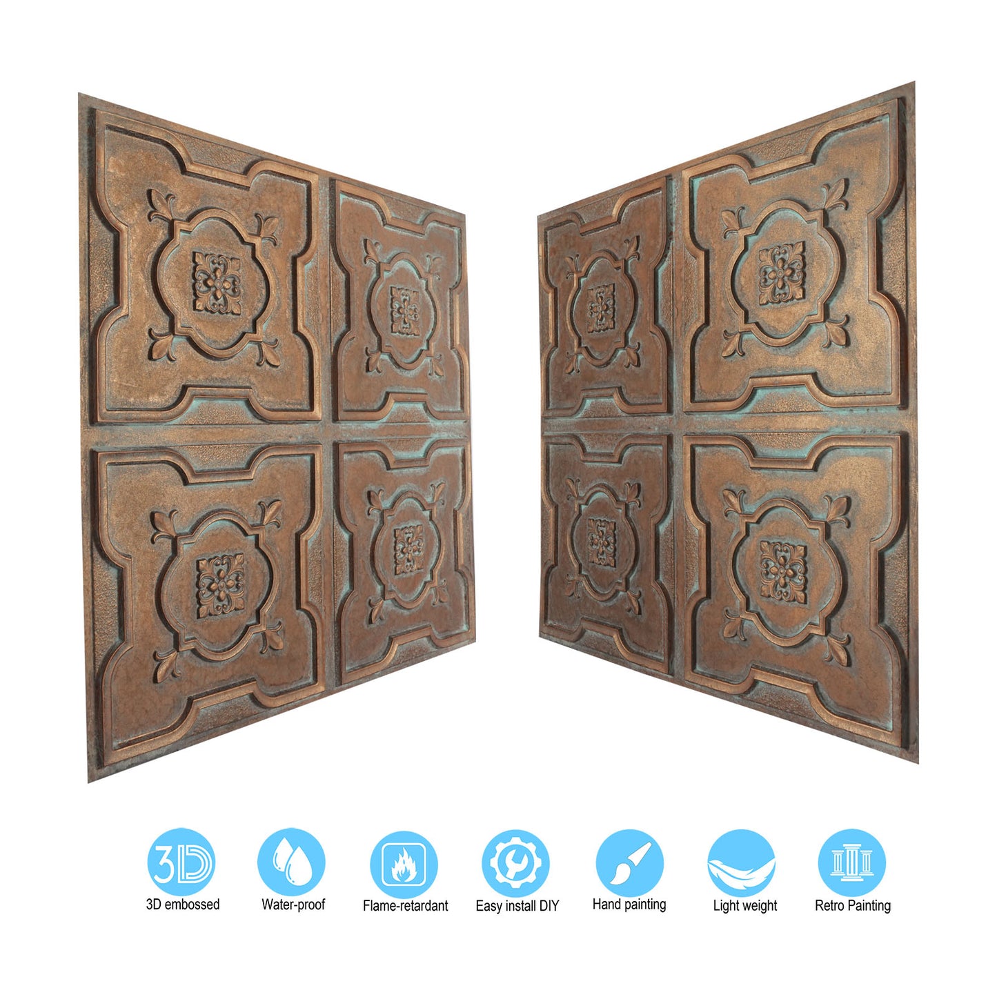 10tiles/lot Distressed Ceiling Tiles for Craft Studios, Retro Cafés and Industrial Design Rooms PL87