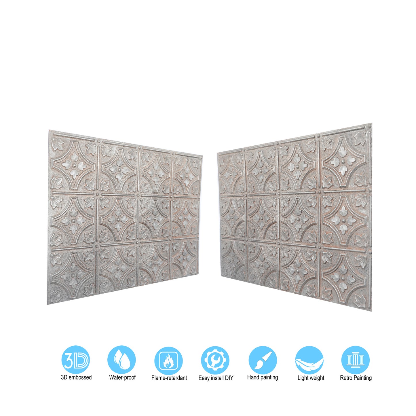 10tiles/lot Tin Ceiling Tiles for Book Cafés, Literary Stores and Creative Cultural Spaces PLB10