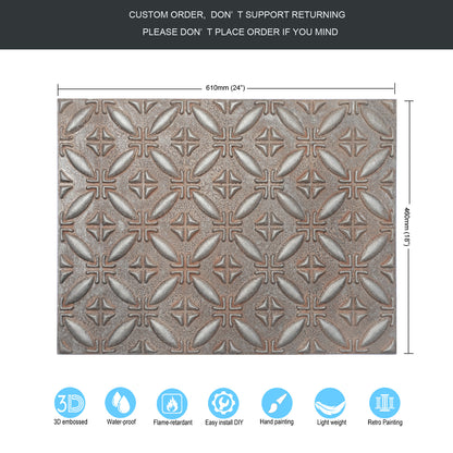 10tiles/lot Textured PVC Ceiling Tiles for Light-Luxury Restaurants, Salons and Beauty Studios PLB38