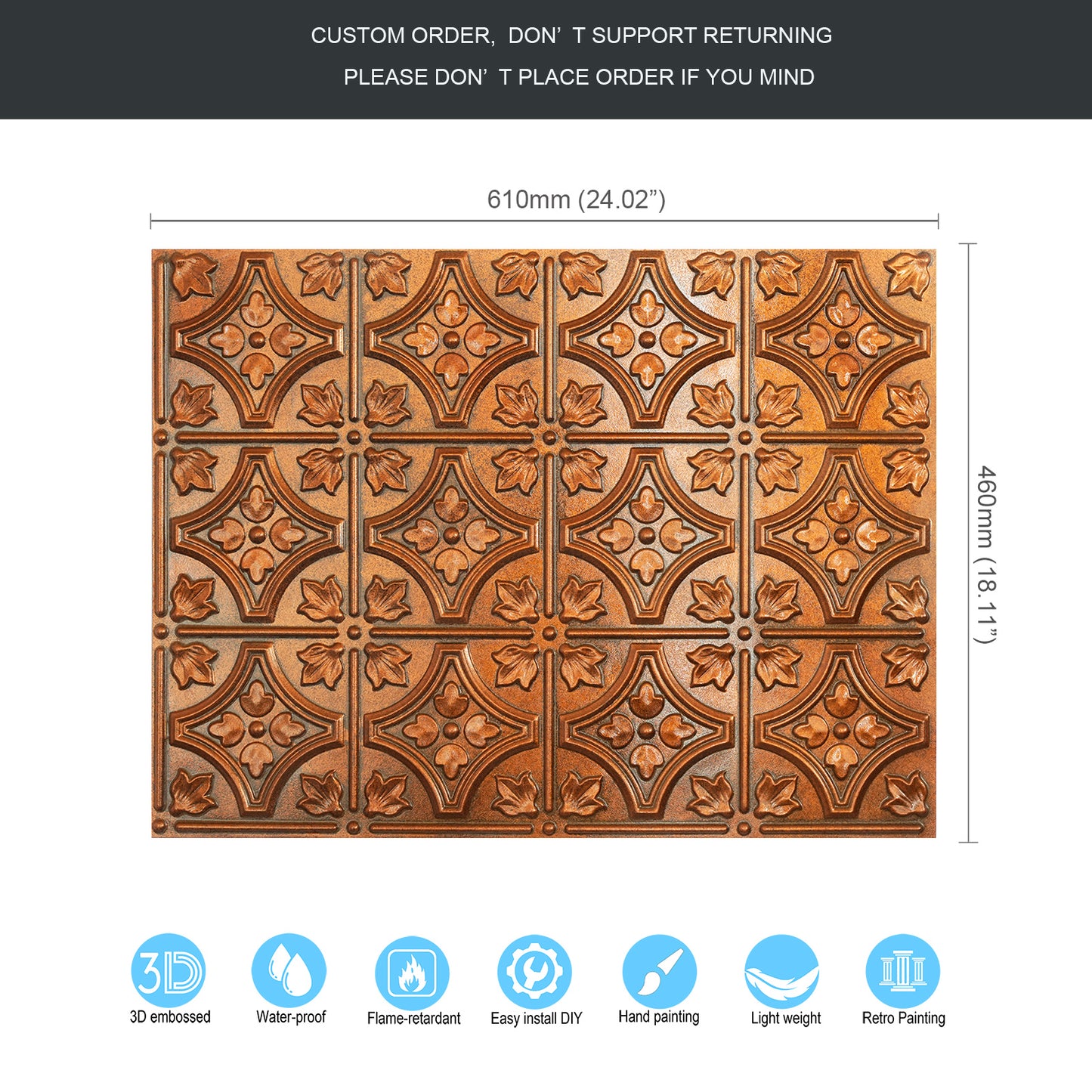 10tiles/lot Aged Decorative Ceiling Panels for Rustic Inns, Guesthouses and Boutique Hotels PLB10