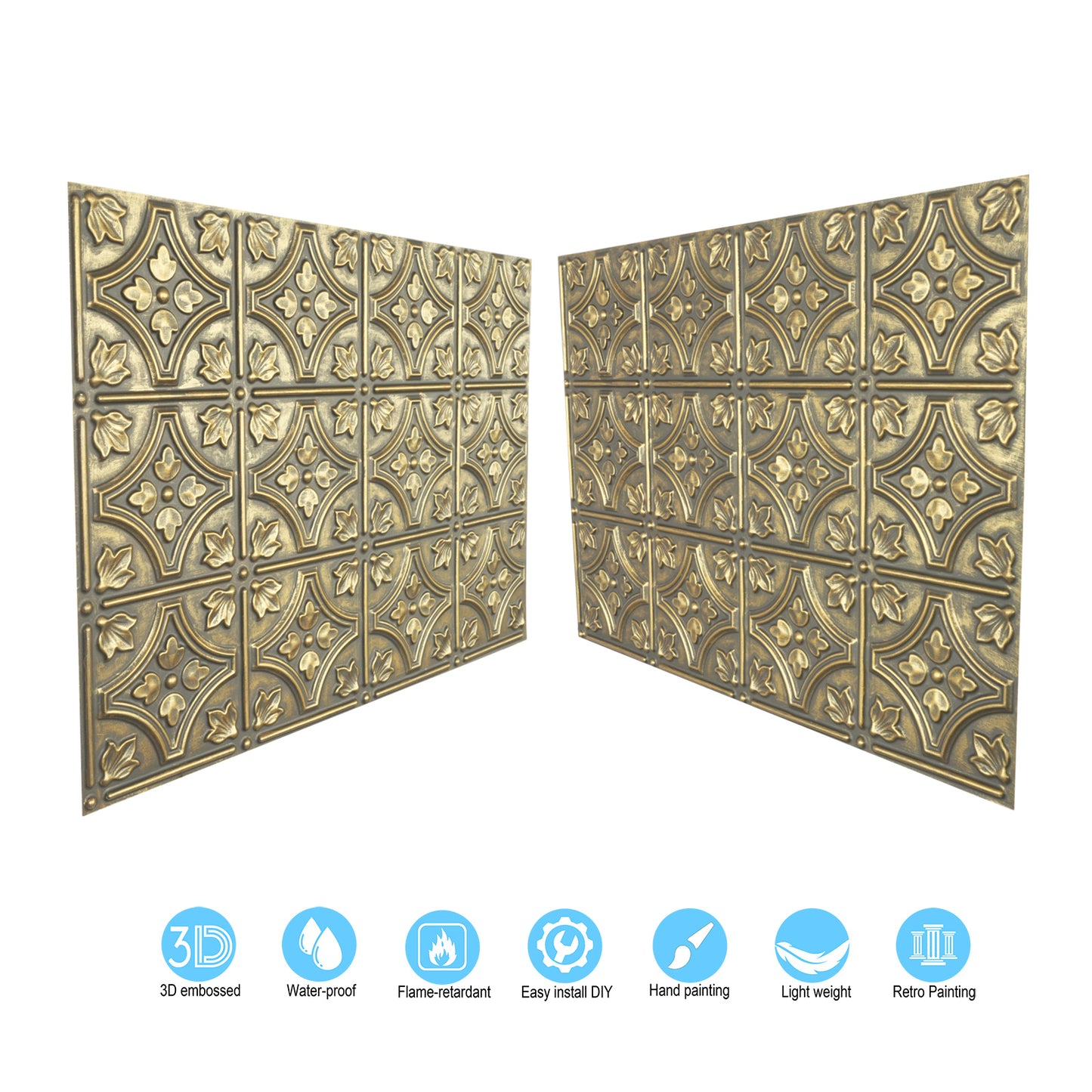 10tiles/lot Faux Metal Ceiling Tiles for Bars, Cafés, Lounges and Contemporary Interiors PLB10