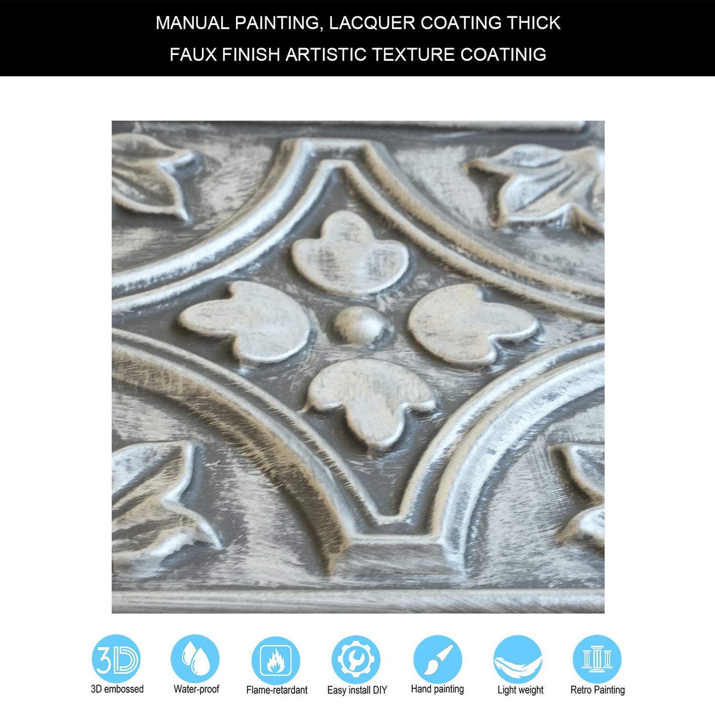 10tiles/lot Faux Metal Ceiling Tiles for Bars, Cafés, Lounges and Contemporary Interiors PLB10