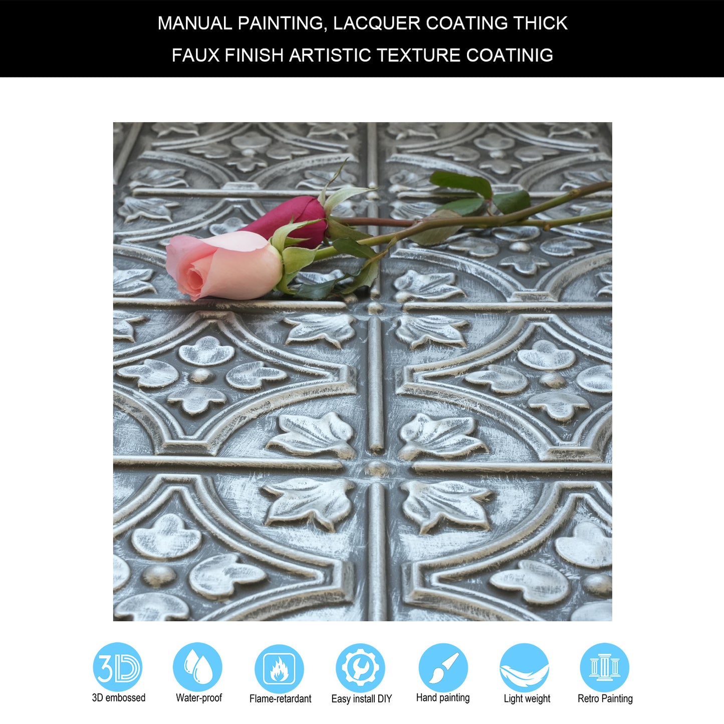 10tiles/lot Faux Metal Ceiling Tiles for Bars, Cafés, Lounges and Contemporary Interiors PLB10