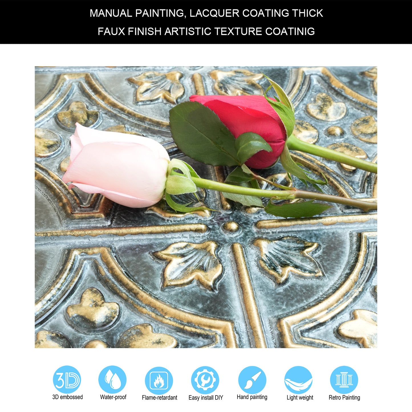 10tiles/lot Faux Metal Ceiling Tiles for Bars, Cafés, Lounges and Contemporary Interiors PLB10