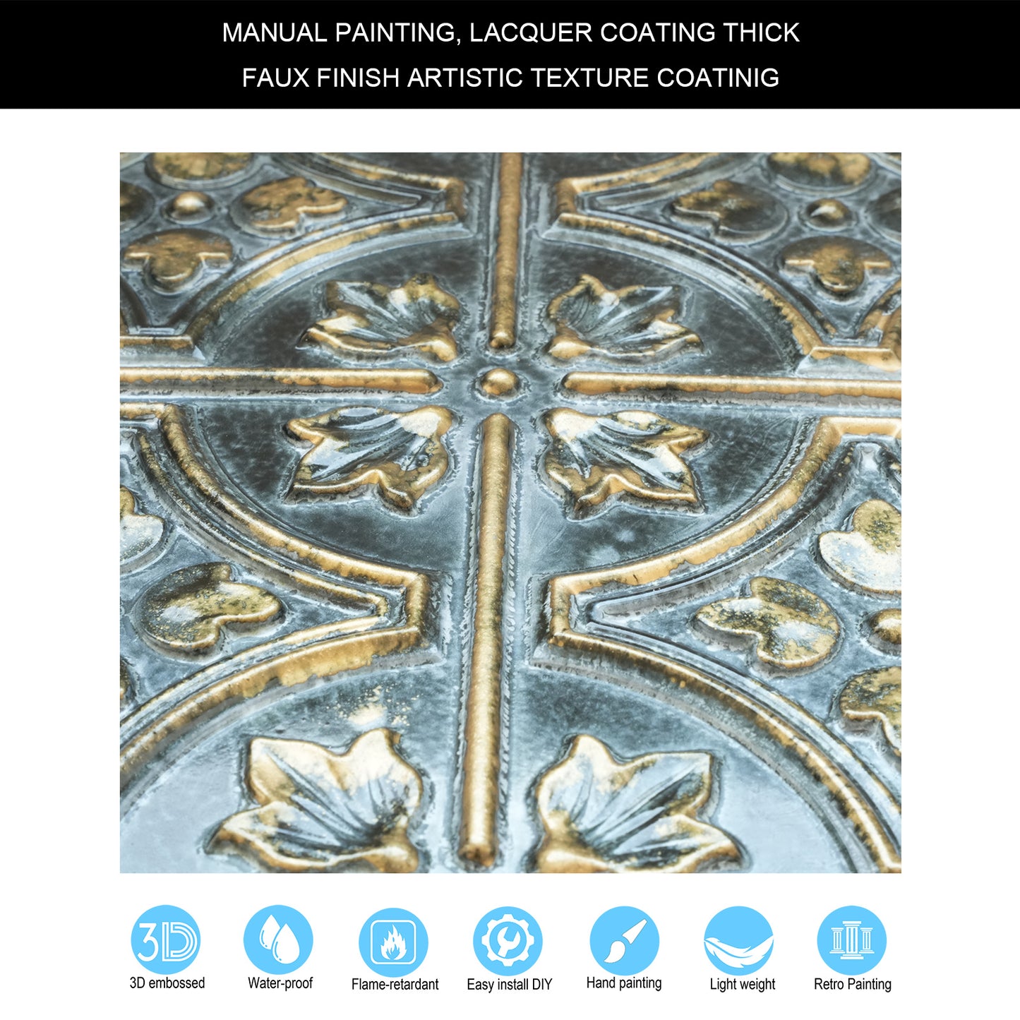 10tiles/lot Faux Metal Ceiling Tiles for Bars, Cafés, Lounges and Contemporary Interiors PLB10