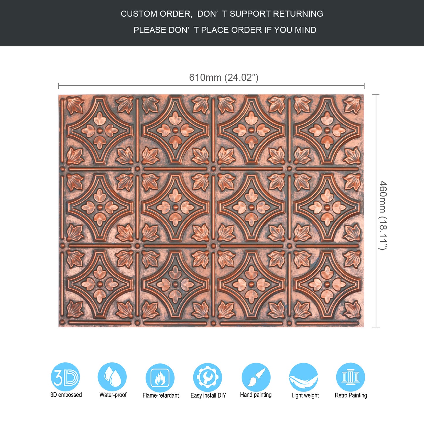 10tiles/lot Aged Decorative Ceiling Panels for Rustic Inns, Guesthouses and Boutique Hotels PLB10