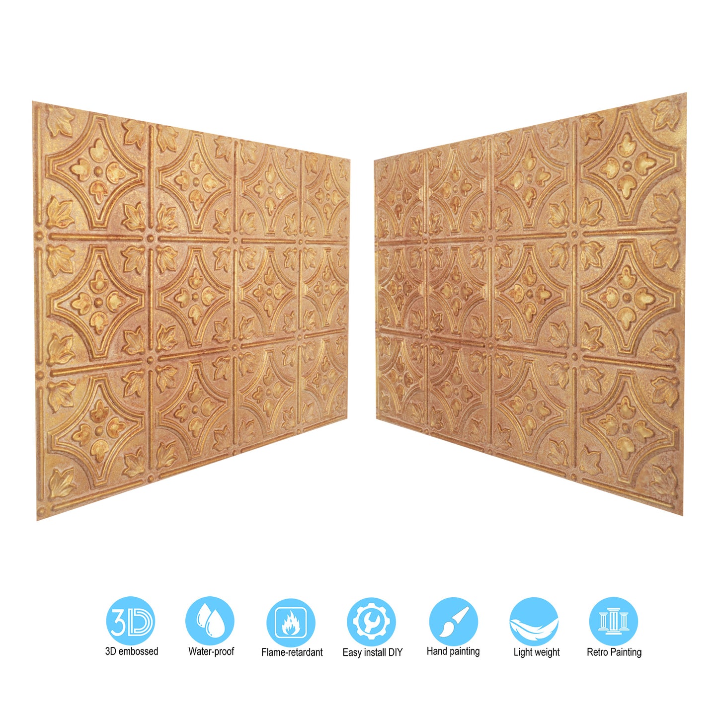 10tiles/lot Aged Decorative Ceiling Panels for Rustic Inns, Guesthouses and Boutique Hotels PLB10