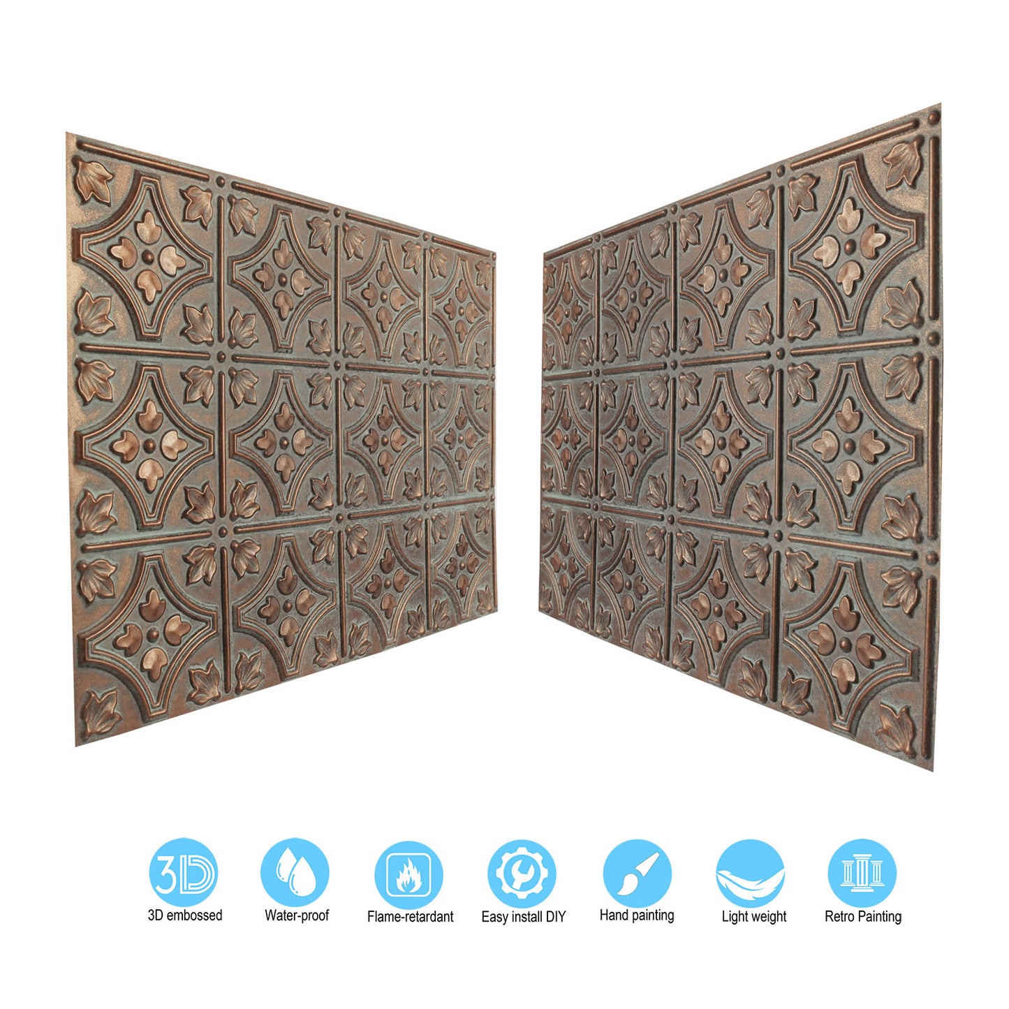 10tiles/lot Tin Ceiling Tiles for Book Cafés, Literary Stores and Creative Cultural Spaces PLB10