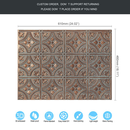 10tiles/lot Tin Ceiling Tiles for Book Cafés, Literary Stores and Creative Cultural Spaces PLB10