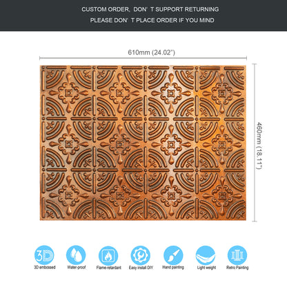 10tiles/lot Embossed Tin Ceiling Tiles for Boutique Hotels, Villas and Luxury Apartments PLB18