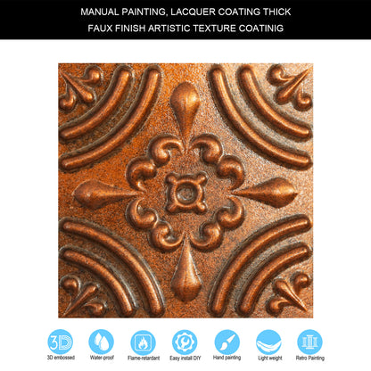 10tiles/lot Embossed Tin Ceiling Tiles for Boutique Hotels, Villas and Luxury Apartments PLB18