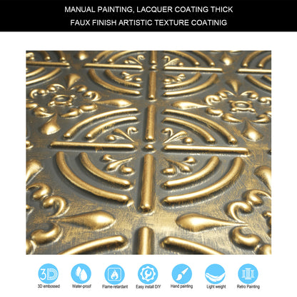 10tiles/lot Embossed Tin Ceiling Tiles for Boutique Hotels, Villas and Luxury Apartments PLB18