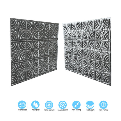 10tiles/lot Pressed Faux Tin Ceiling Tiles for Heritage Bars, Vintage Restaurants and Boutique Hotels PLB18