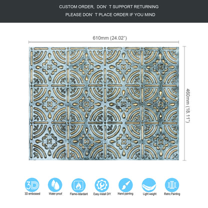 10tiles/lot Embossed Tin Ceiling Tiles for Boutique Hotels, Villas and Luxury Apartments PLB18