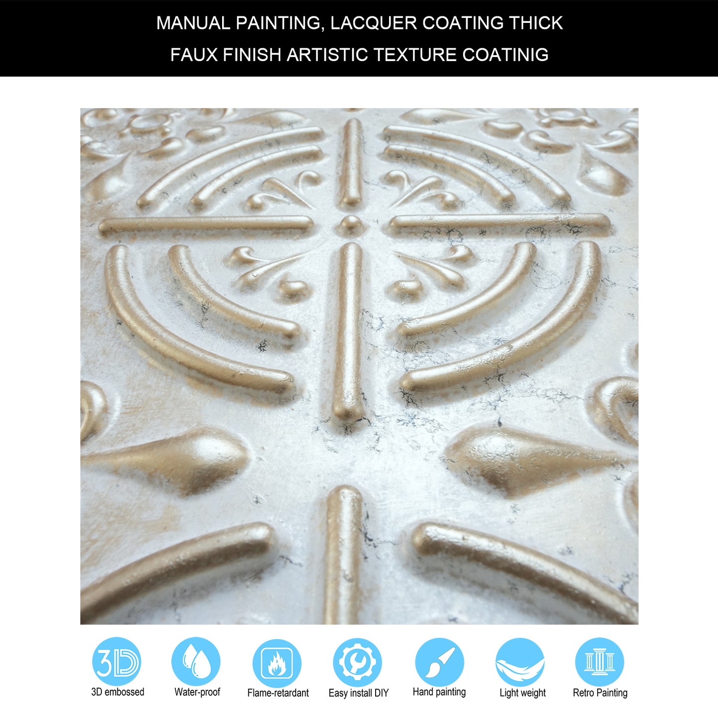 10tiles/lot Pressed Faux Tin Ceiling Tiles for Heritage Bars, Vintage Restaurants and Boutique Hotels PLB18