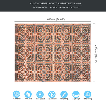 10tiles/lot Embossed Tin Ceiling Tiles for Boutique Hotels, Villas and Luxury Apartments PLB18