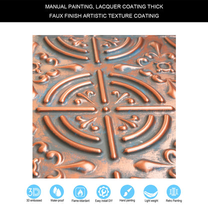 10tiles/lot Embossed Tin Ceiling Tiles for Boutique Hotels, Villas and Luxury Apartments PLB18