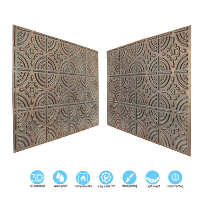 10tiles/lot Pressed Faux Tin Ceiling Tiles for Heritage Bars, Vintage Restaurants and Boutique Hotels PLB18