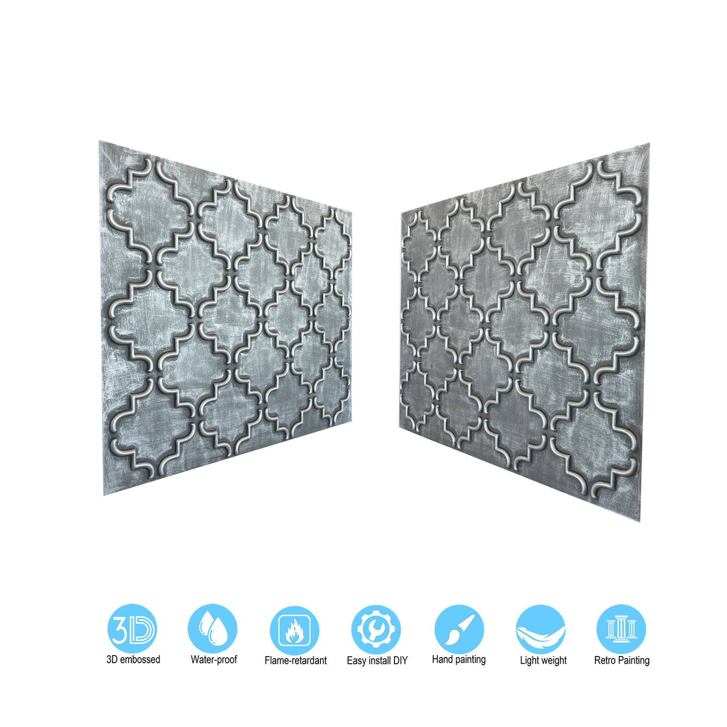 10tiles/lot 3D Faux Metal Ceiling Tiles for Stylish Bars, Clubs and Trendy Restaurants PLB28