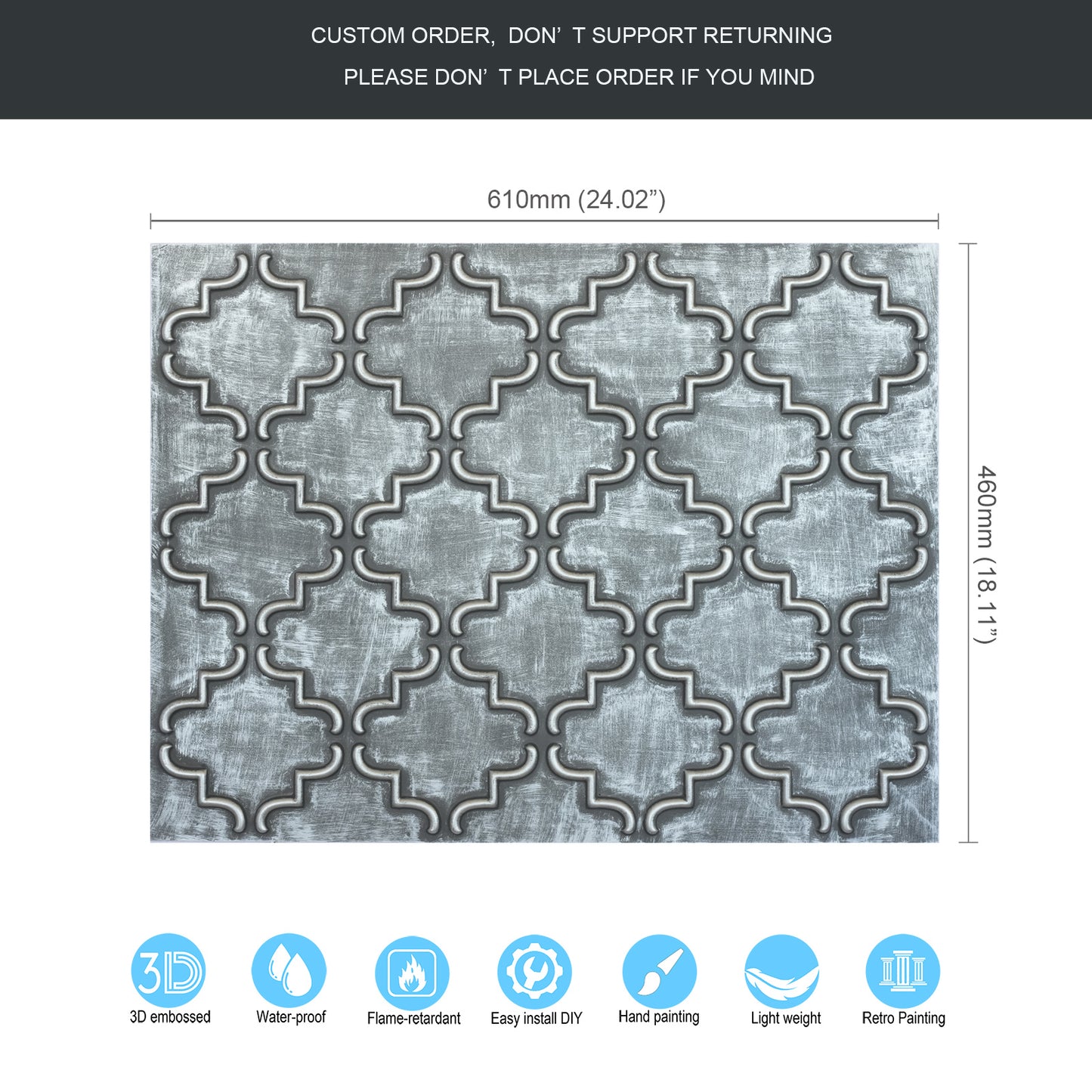 10tiles/lot 3D Faux Metal Ceiling Tiles for Stylish Bars, Clubs and Trendy Restaurants PLB28