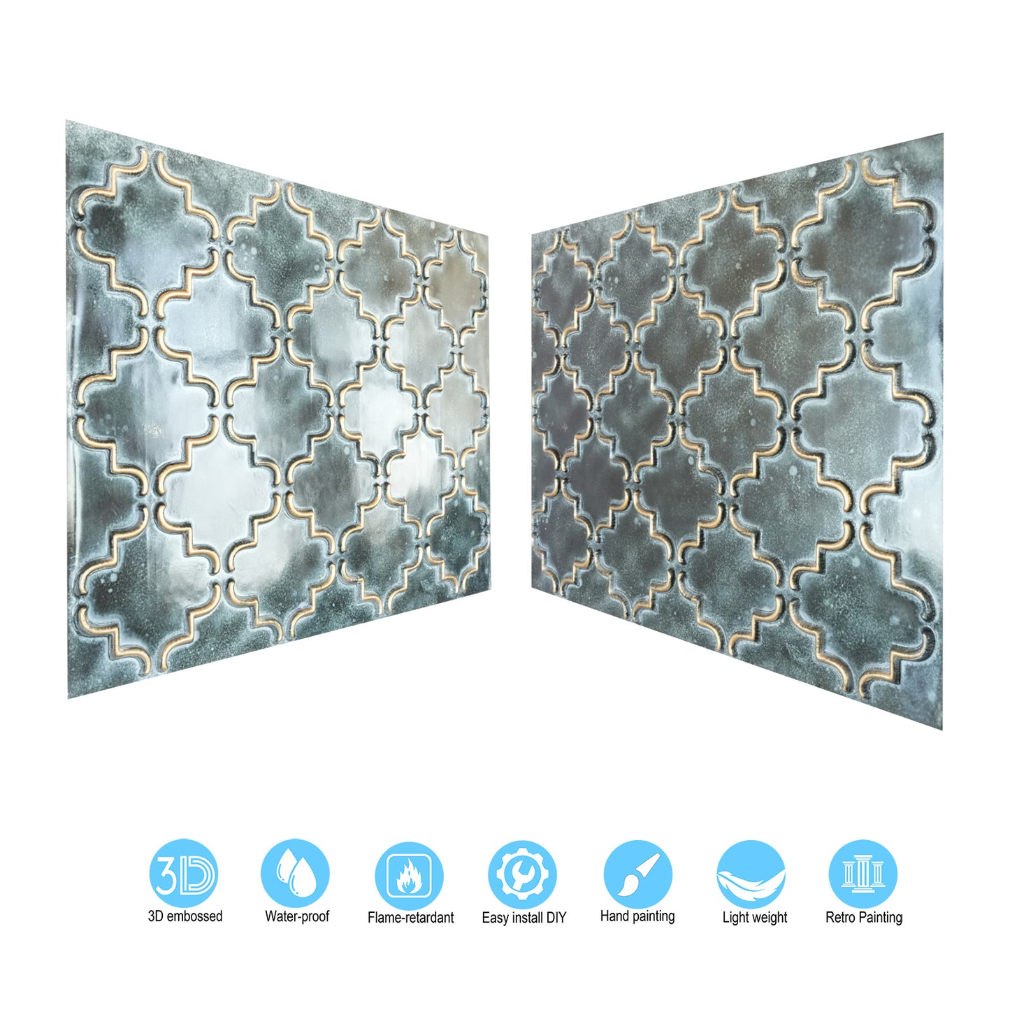 10tiles/lot 3D Faux Metal Ceiling Tiles for Stylish Bars, Clubs and Trendy Restaurants PLB28