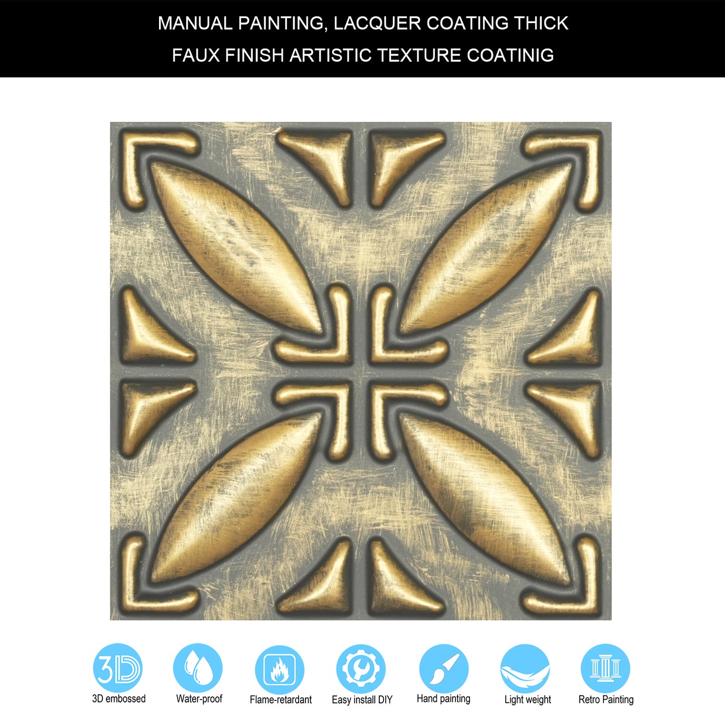 10tiles/lot Faux Tin Ceiling Panels for High-End Restaurants, Coffee Bars and Luxury Apartments PLB38