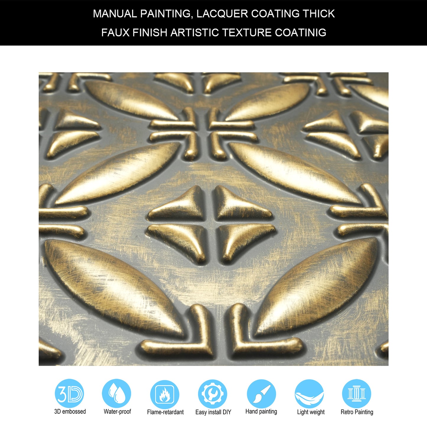 10tiles/lot Faux Tin Ceiling Panels for High-End Restaurants, Coffee Bars and Luxury Apartments PLB38