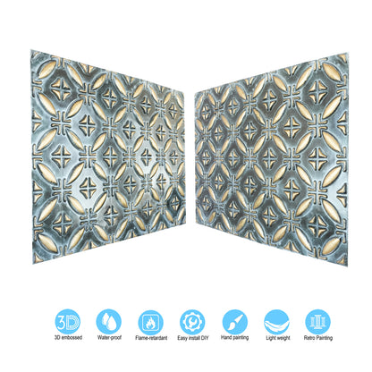 10tiles/lot Faux Tin Ceiling Panels for High-End Restaurants, Coffee Bars and Luxury Apartments PLB38