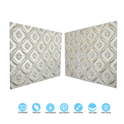 10tiles/lot Faux Tin Ceiling Panels for High-End Restaurants, Coffee Bars and Luxury Apartments PLB38