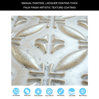 10tiles/lot Faux Tin Ceiling Panels for High-End Restaurants, Coffee Bars and Luxury Apartments PLB38