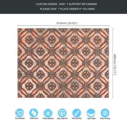 10tiles/lot Textured PVC Ceiling Tiles for Light-Luxury Restaurants, Salons and Beauty Studios PLB38