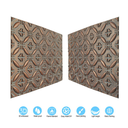 10tiles/lot Textured PVC Ceiling Tiles for Light-Luxury Restaurants, Salons and Beauty Studios PLB38