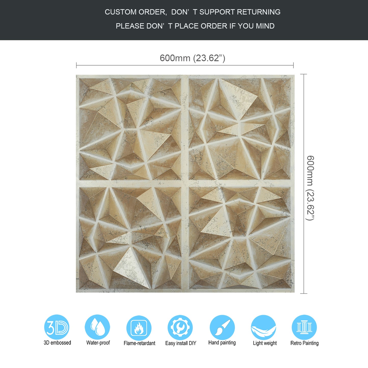 10tiles/lot Vintage Ceiling Tiles for Wine Cellars, Old-World Restaurants and Artistic Rooms PLM101