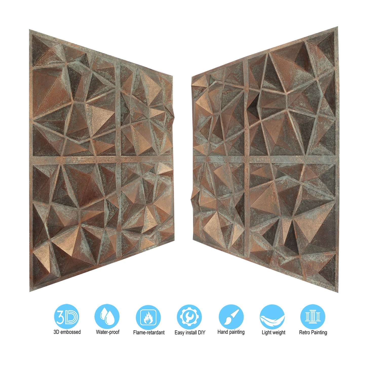 10tiles/lot Decorative PVC Panels for Kitchens, Offices, Living Rooms and Light-Luxury Spaces PLM101