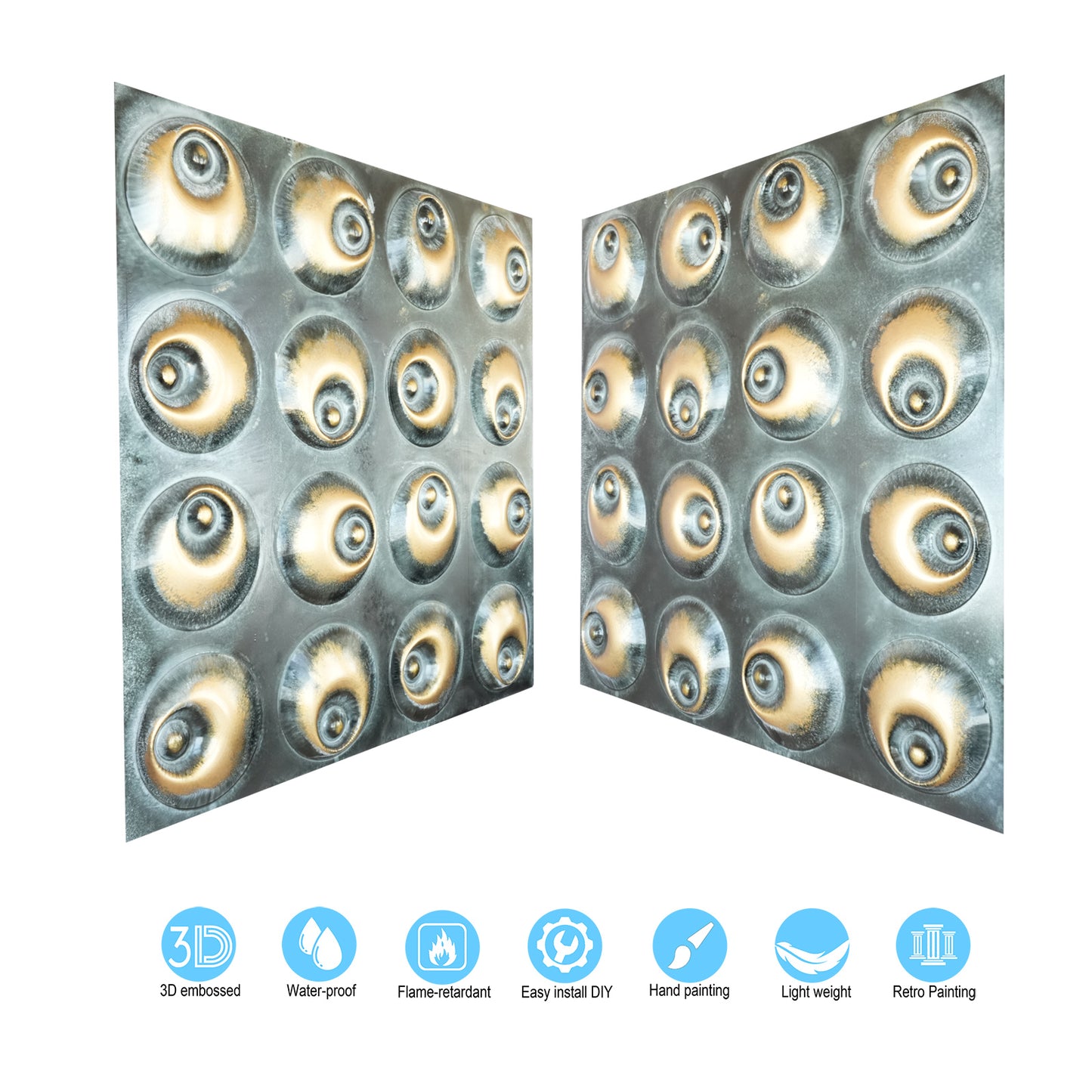 10tiles/lot DIY Faux Metal Ceiling Tile Panels for Café Bars, Studios and Artistic Interiors PLM102