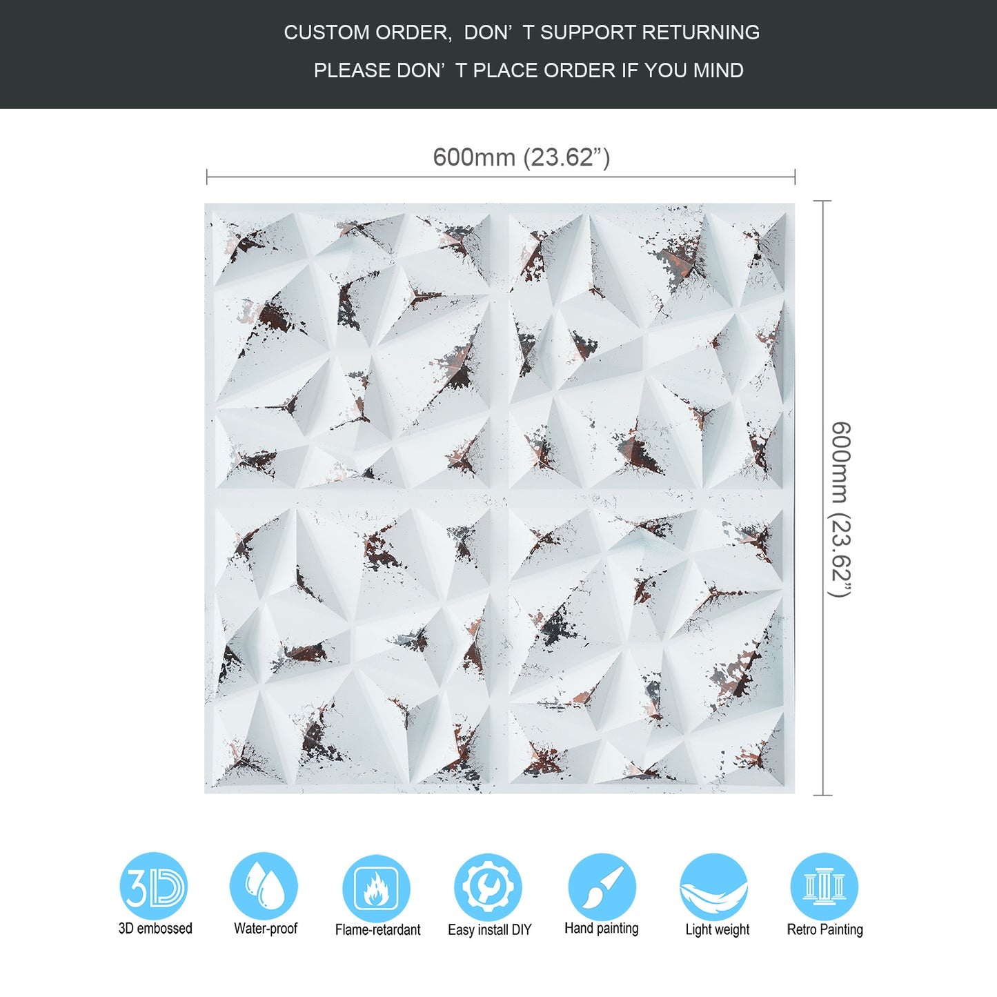 10tiles/lot Vintage Ceiling Tiles for Wine Cellars, Old-World Restaurants and Artistic Rooms PLM101