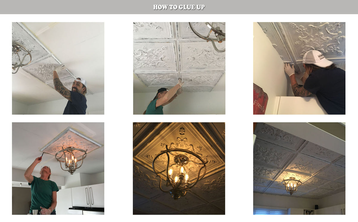 Installing lightweight Paintsdecor faux tin ceiling tiles
