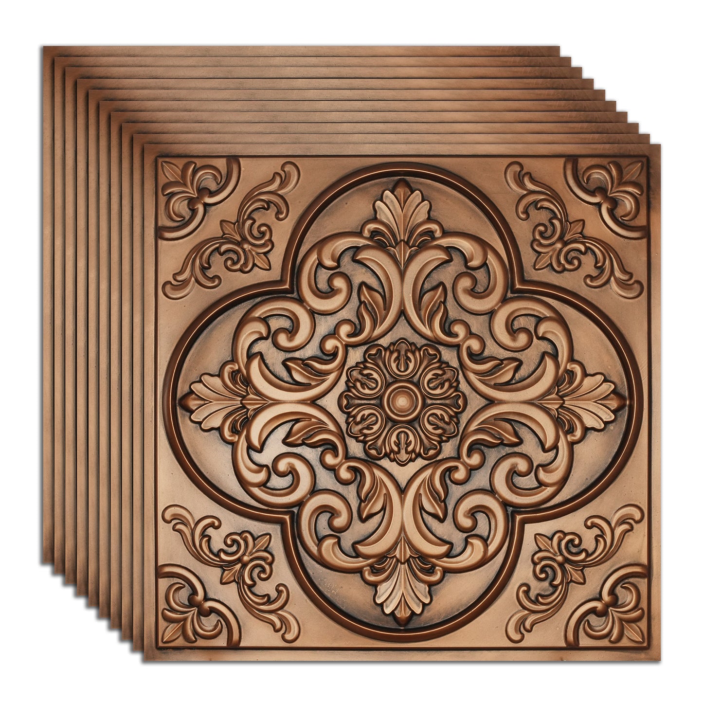 PL88 Aged Copper hand-painted ceiling tile finish