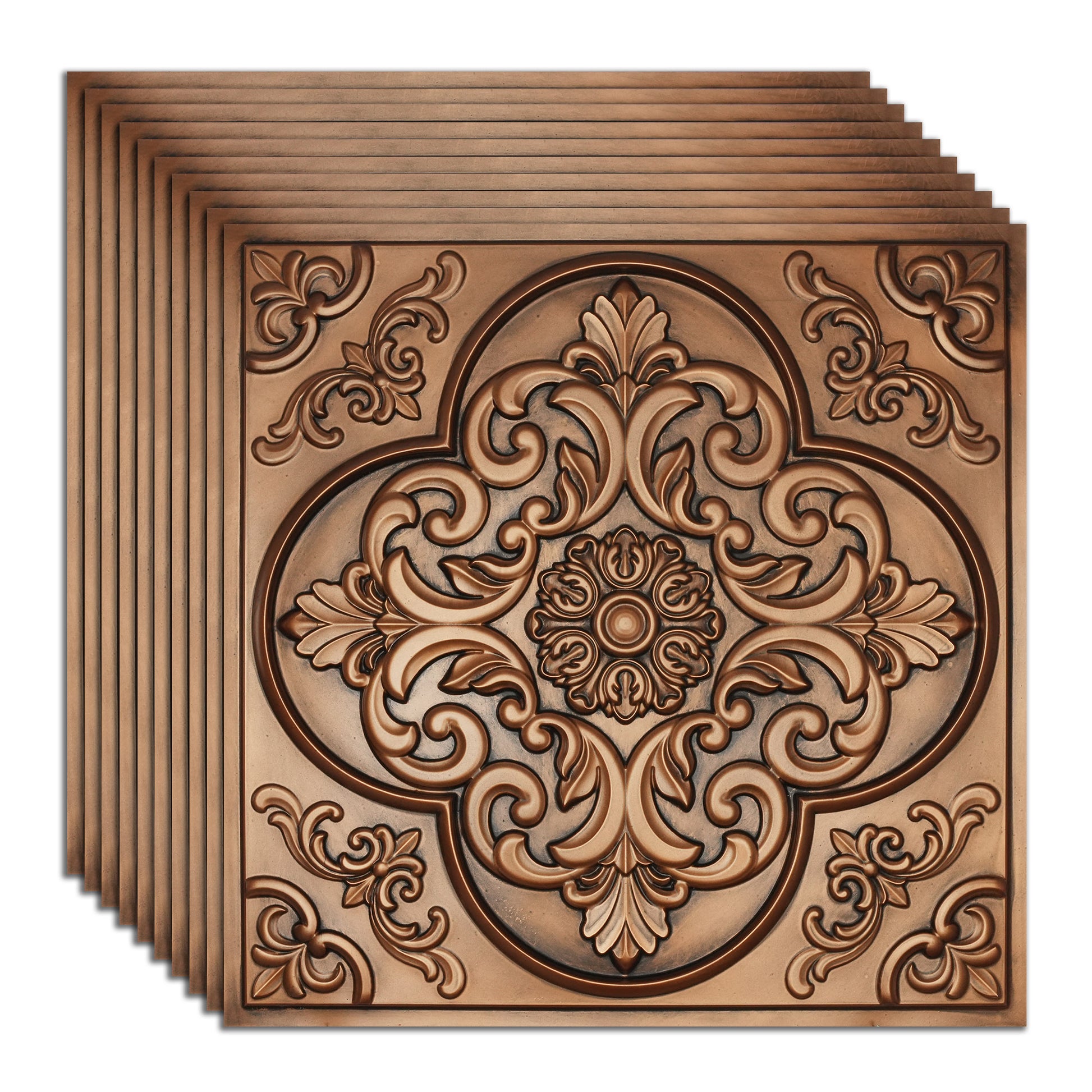 PL88 Aged Copper hand-painted ceiling tile finish