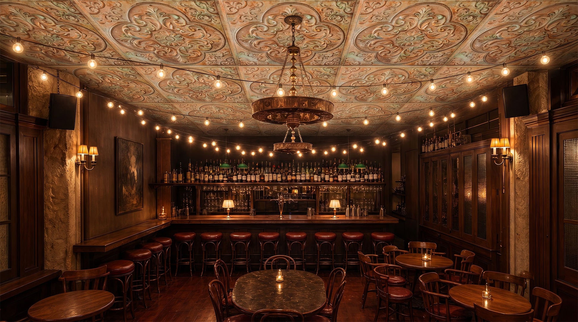 PL88 Palazzo Clay decorative ceiling tiles installed in interior 1